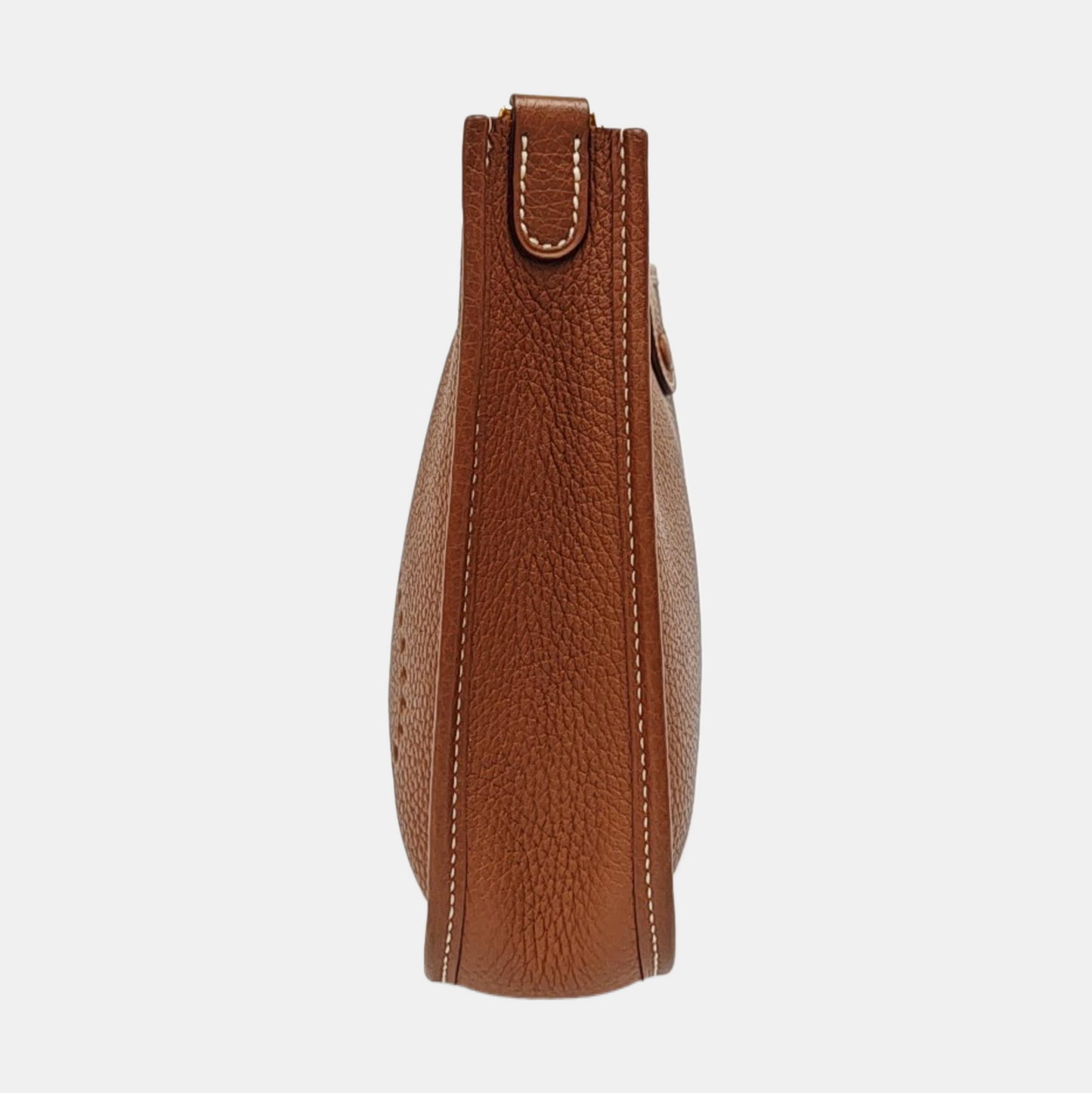 HERMÈS Evelyne TPM Gold Brown Clemence Leather Evelyne Bag with Gold Hardware, Y Clasp, Detachable Strap-(SKU)-968173343