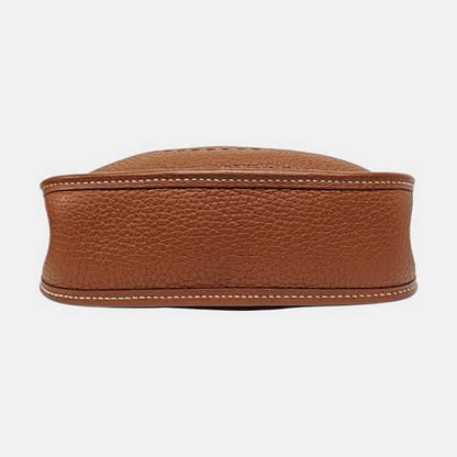 HERMÈS Evelyne TPM Gold Brown Clemence Leather Evelyne Bag with Gold Hardware, Y Clasp, Detachable Strap-(SKU)-968173343