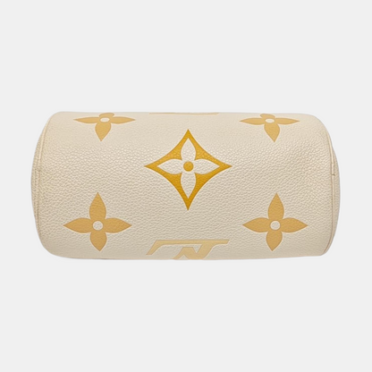 LOUIS VUITTON PAPILLON BB Beige Calfskin Monogram Papillon Single Shoulder Bag Handbag Sling Bag Gold Hardware Removable Strap-(SKU)-968328676