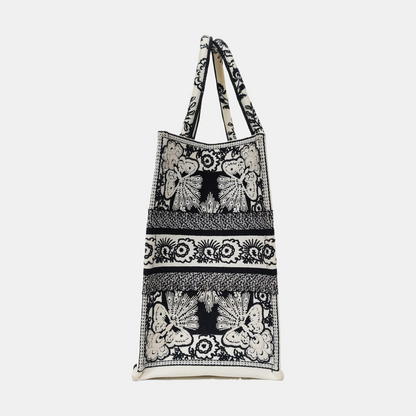 DIOR Book Tote Medium Black Fabric Jacquard Tote Bag-(SKU)-968261752