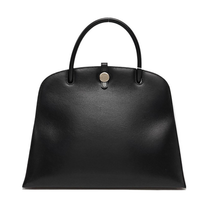 HERMÈS Dalvy, black BOX leather handbag, silver hardware, vintage model-(SKU)-968352892