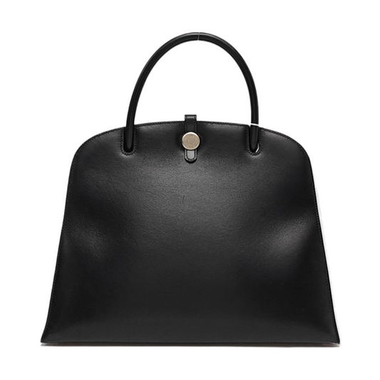 HERMÈS Dalvy, black BOX leather handbag, silver hardware, vintage model-(SKU)-968352892