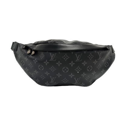 LOUIS VUITTON DISCOVERY Small Black Coated Canvas Vintage Fanny Pack Crossbody Bag Silver Hardware-(SKU)-968423625