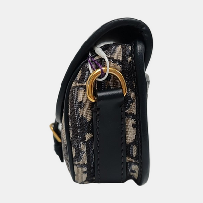 DIOR Bobby East-West Blue Canvas Monogram Embossed Shoulder Bag Crossbody Bag with Detachable Strap-(SKU)-968392687
