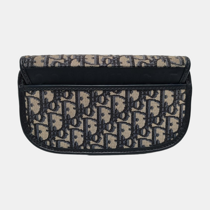 DIOR Bobby East-West Blue Canvas Monogram Embossed Shoulder Bag Crossbody Bag with Detachable Strap-(SKU)-968392687
