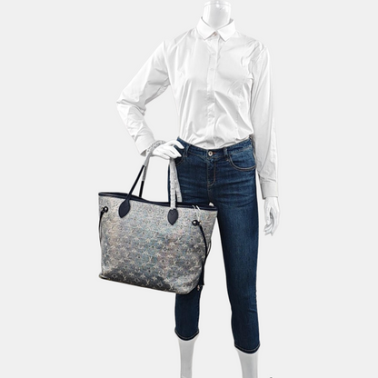 LOUIS VUITTON NEVERFULL Medium Multicolor Canvas Monogram Jacquard Shopping Tote Shoulder Bag Tote Bag Gold Hardware Pockets-(SKU)-968118019