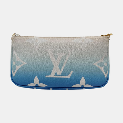 LOUIS VUITTON MULTI Blue Coated Canvas Monogram Five in One Crossbody Bag Shoulder Bag Gold Hardware Pockets 2 Removable Straps-(SKU)-968235817