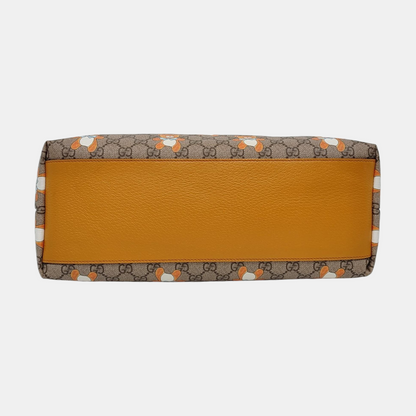 GUCCI Ophidia Medium Beige Coated Canvas Monogram Print Shoulder Bag Golden Hardware-(SKU)-968587936