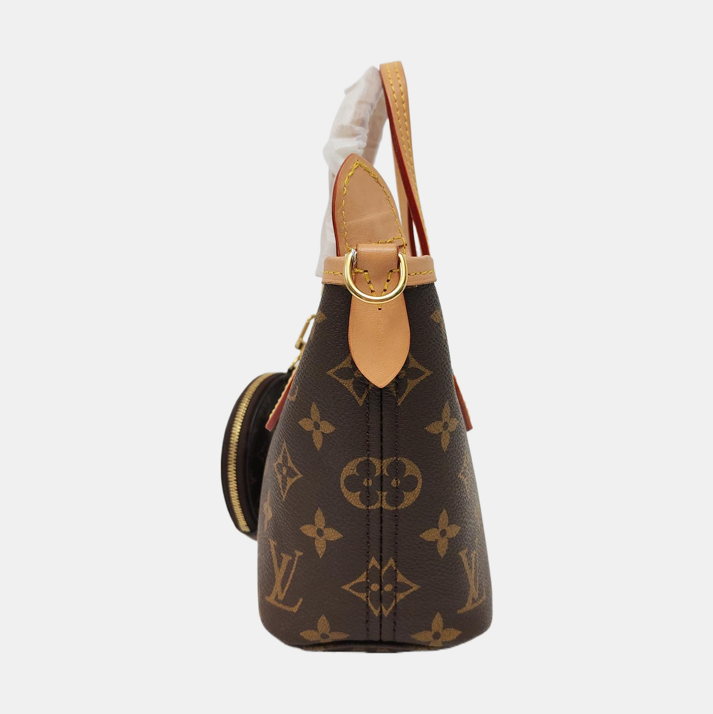 LOUIS VUITTON NEVERFULL BB brown coated canvas Monogram shoulder bag handbag crossbody bag removable shoulder strap-(SKU)-968798097