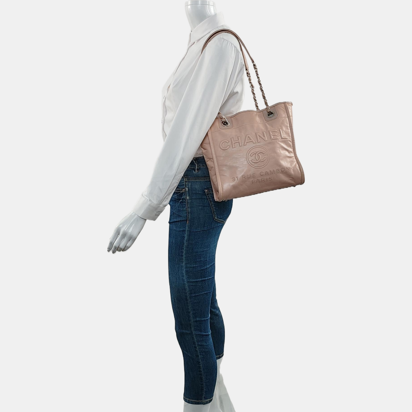 CHANEL DEAUVILLE Pink Leather Quilted Shoulder Bag with Detachable Strap-(SKU)-968656894