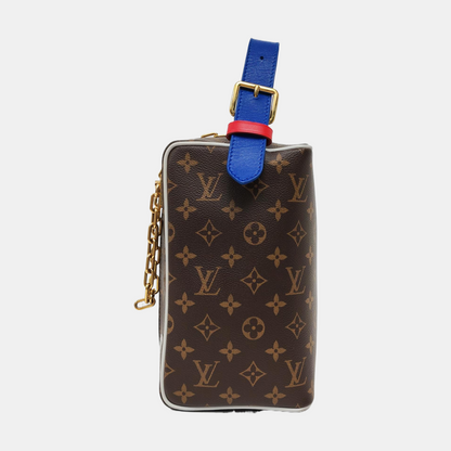 LOUIS VUITTON CLOAKROOM DOPP KIT Brown Coated Canvas Monogram Travel Bag Golden Hardware-(SKU)-968510986