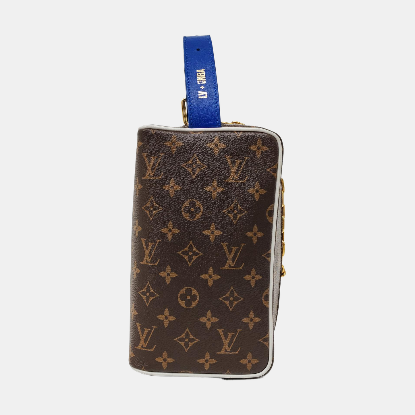 LOUIS VUITTON CLOAKROOM DOPP KIT Brown Coated Canvas Monogram Travel Bag Golden Hardware-(SKU)-968510986