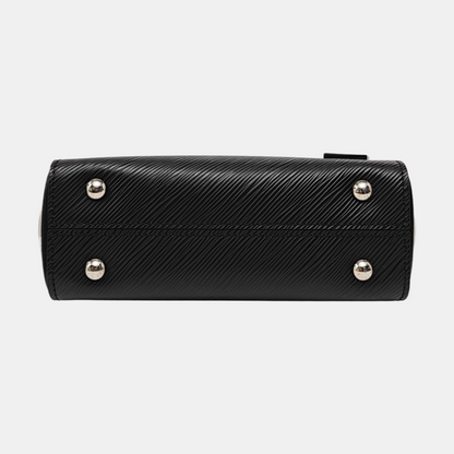 LOUIS VUITTON CLUNY Mini Black EPI Leather Wave Pattern Cluny Shoulder Bag Crossbody Handbag with Silver Hardware and Removable Strap-(SKU)-968561180