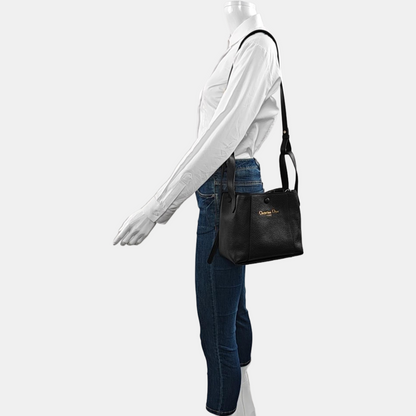 DIOR CD Signature Small Black Leather Crossbody Bag with Gold Hardware and Removable Strap-(SKU)-968313173