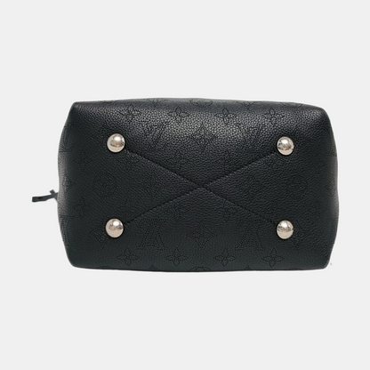 LOUIS VUITTON BELLA Black Calfskin Monogram Shoulder Bag Tote Bag Crossbody Bag Silver Hardware Pockets 2 Removable Straps-(SKU)-967203309
