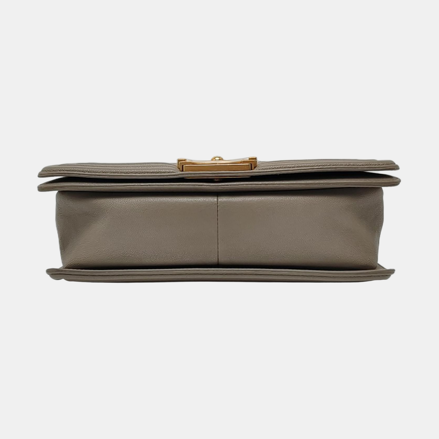 CHANEL BOY CHANEL Medium Size Grey Quilted Calfskin Shoulder Bag, Crossbody Bag with Detachable Strap-(SKU)-968745714