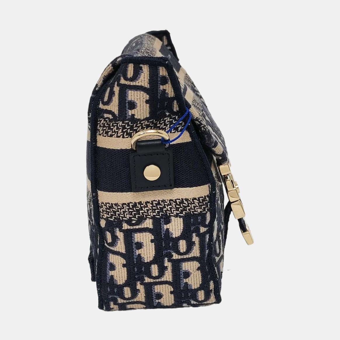 DIOR Diorcamp small size deep blue canvas with Monogram embossed pattern shoulder bag, crossbody bag, handbag with gold hardware and detachable strap-(SKU)-968891802