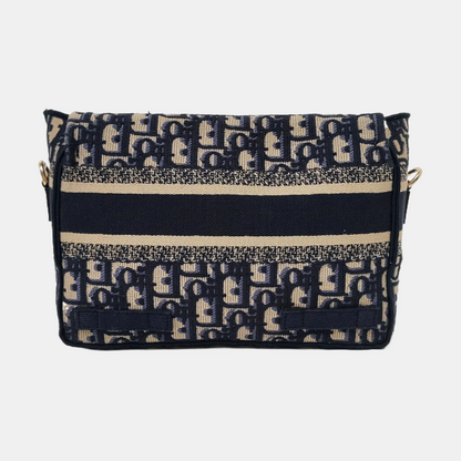 DIOR Diorcamp small size deep blue canvas with Monogram embossed pattern shoulder bag, crossbody bag, handbag with gold hardware and detachable strap-(SKU)-968891802