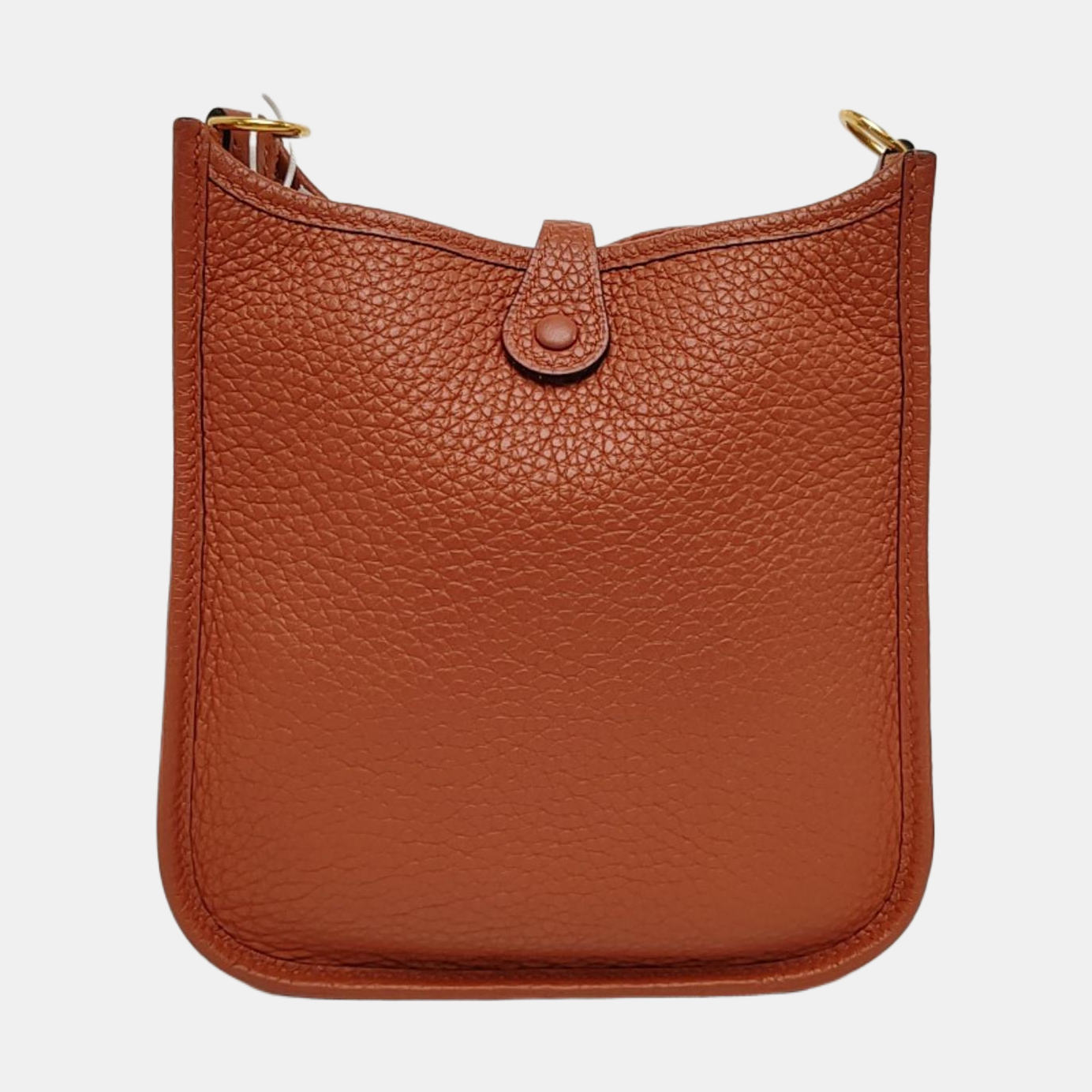 HERMÈS Evelyne TPM Pumpkin Color Clemence Leather Cutout Evelyne Shoulder Bag Golden Hardware U Engraved Removable Shoulder Strap Complete Accessories-(SKU)-968679706