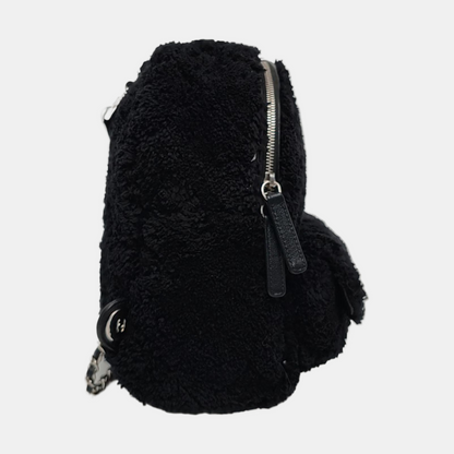 CHANEL CC POCKET Mini Black Fabric Backpack with Silver Hardware, 27 Clasps-(SKU)-968651019