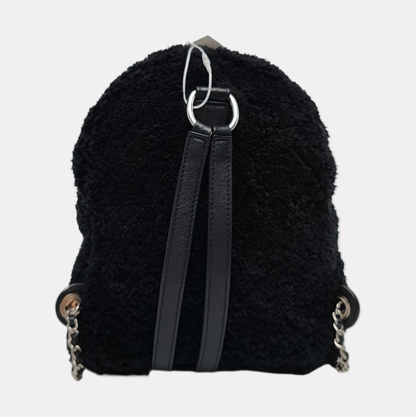 CHANEL CC POCKET Mini Black Fabric Backpack with Silver Hardware, 27 Clasps-(SKU)-968651019