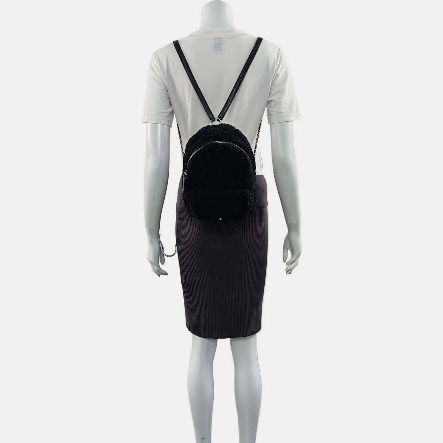 CHANEL CC POCKET Mini Black Fabric Backpack with Silver Hardware, 27 Clasps-(SKU)-968651019