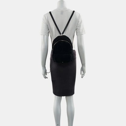 CHANEL CC POCKET Mini Black Fabric Backpack with Silver Hardware, 27 Clasps-(SKU)-968651019