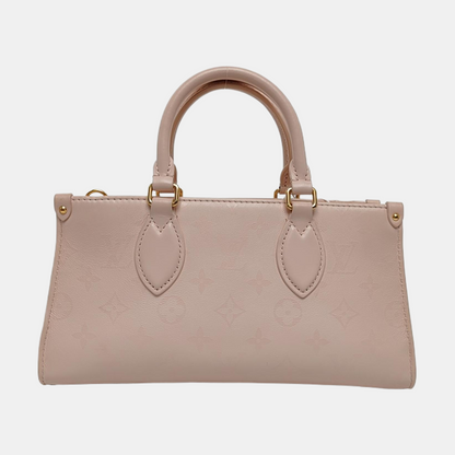 LOUIS VUITTON ONTHEGO small size pink leather Monogram shoulder bag with gold hardware and 2 detachable straps-(SKU)-968753925
