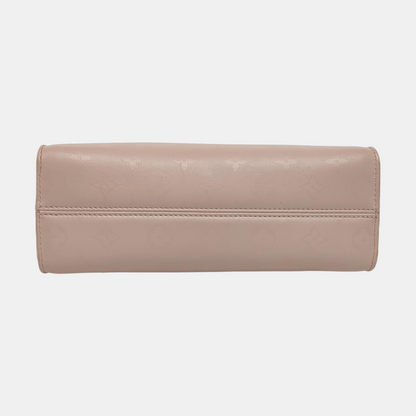 LOUIS VUITTON ONTHEGO small size pink leather Monogram shoulder bag with gold hardware and 2 detachable straps-(SKU)-968753925