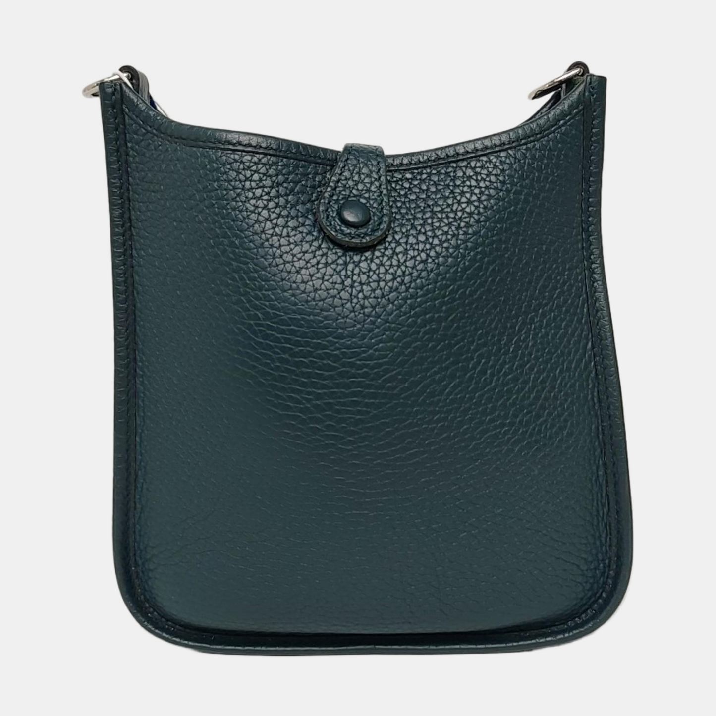 HERMÈS Evelyne 17 Pine Green Clemence Leather Cut-Out Evelyne Bag with Silver Hardware C-(SKU)-968742099