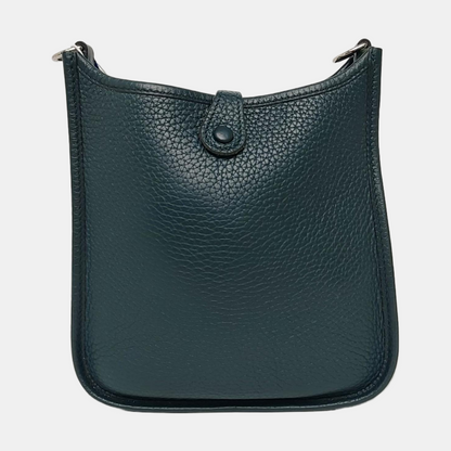 HERMÈS Evelyne 17 Pine Green Clemence Leather Cut-Out Evelyne Bag with Silver Hardware C-(SKU)-968742099