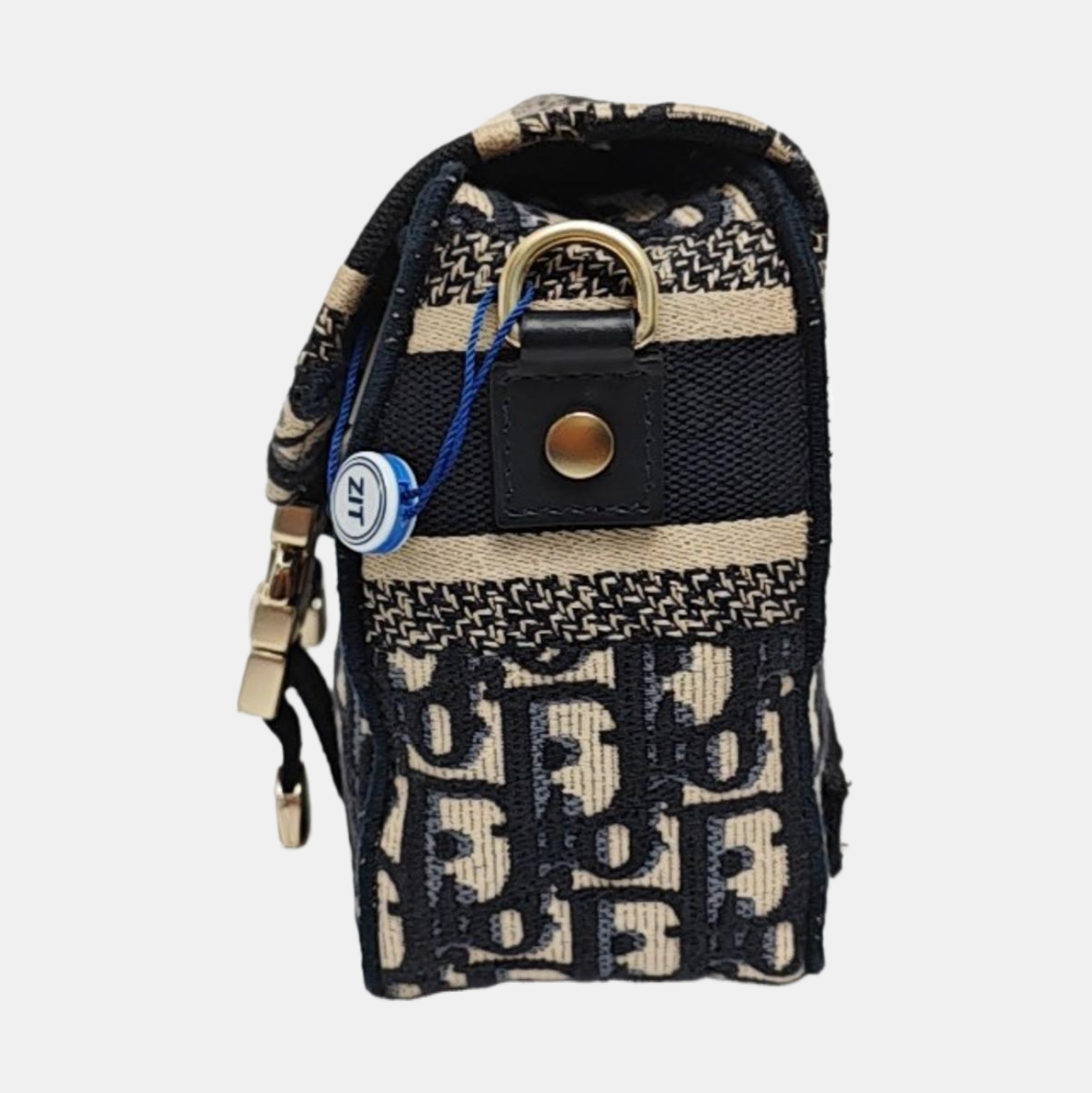 DIOR Diorcamp small size deep blue canvas with Monogram embossed pattern shoulder bag, crossbody bag, handbag with gold hardware and detachable strap-(SKU)-968753549
