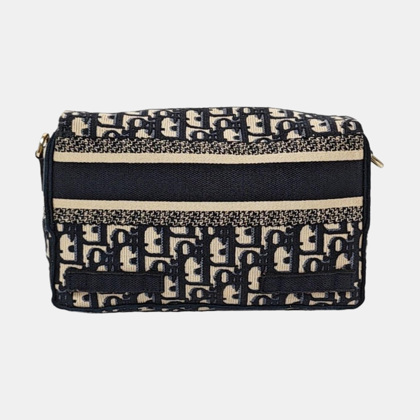 DIOR Diorcamp small size deep blue canvas with Monogram embossed pattern shoulder bag, crossbody bag, handbag with gold hardware and detachable strap-(SKU)-968753549