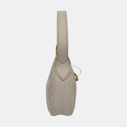 LOUIS VUITTON MOON Mini White Cowhide Monogram Single Shoulder Bag Tote with Gold Hardware-(SKU)-968691091