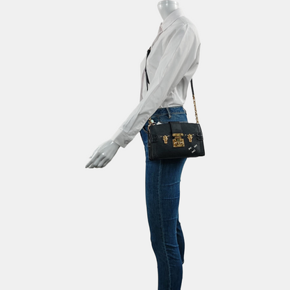 LOUIS VUITTON TRUNK Black EPI Leather Wavy Shoulder Bag, Crossbody with Golden Hardware Removable Strap-(SKU)-968503593