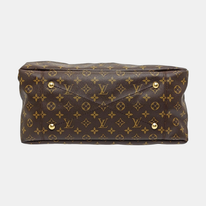 LOUIS VUITTON ARTSY Medium Brown Coated Canvas Monogram Single Shoulder Bag Handbag Gold Hardware-(SKU)-963602581