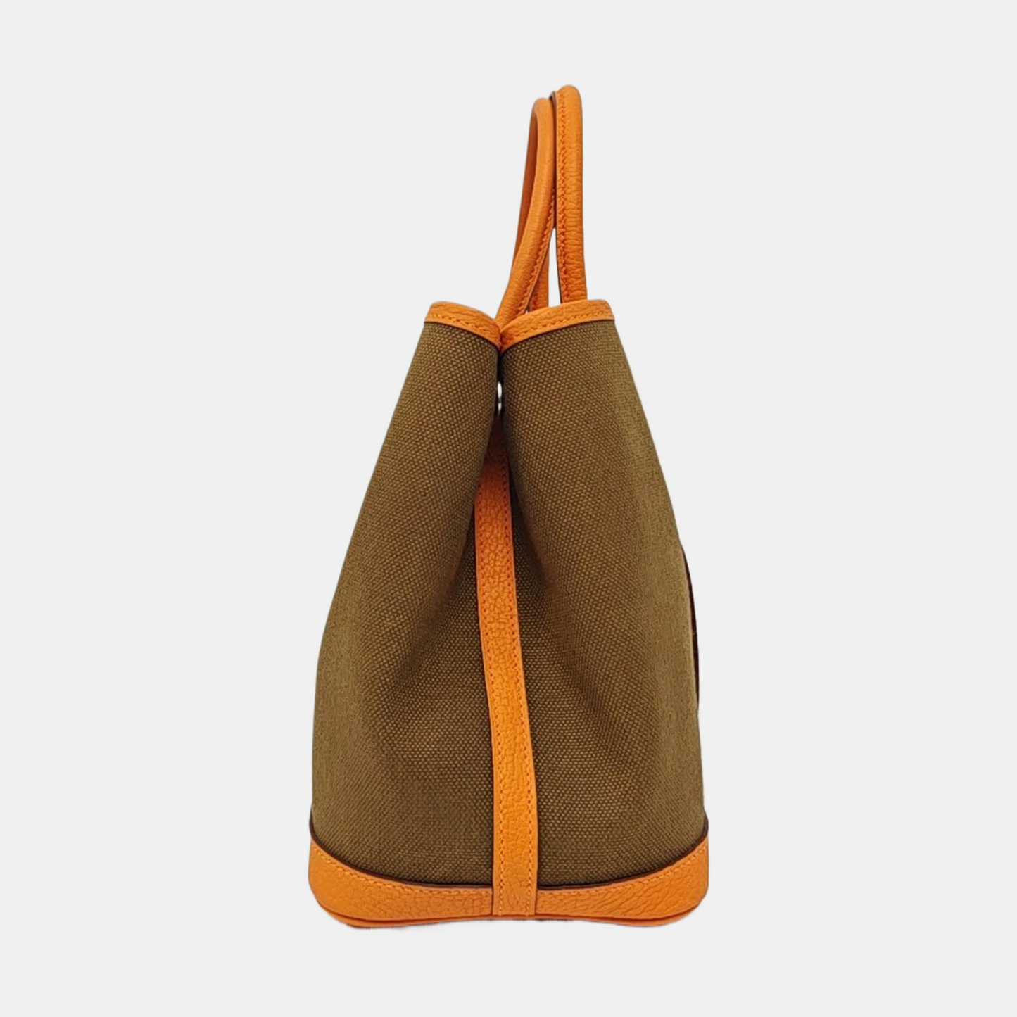 HERMÈS Garden Party 30 Chestnut Canvas Garden Bag with Silver Hardware-(SKU)-968662109