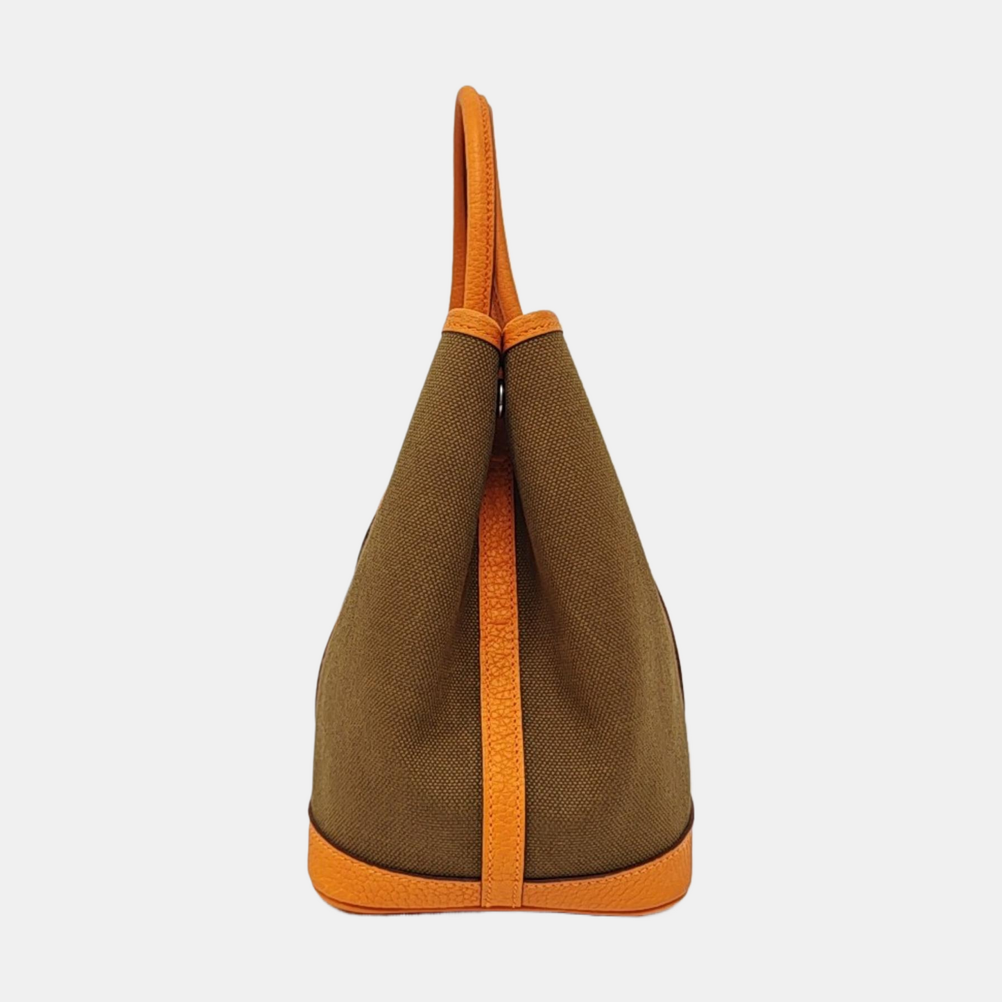 HERMÈS Garden Party 30 Chestnut Canvas Garden Bag with Silver Hardware-(SKU)-968662109