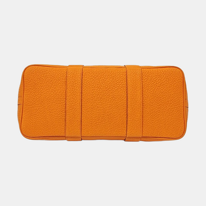 HERMÈS Garden Party 30 Chestnut Canvas Garden Bag with Silver Hardware-(SKU)-968662109