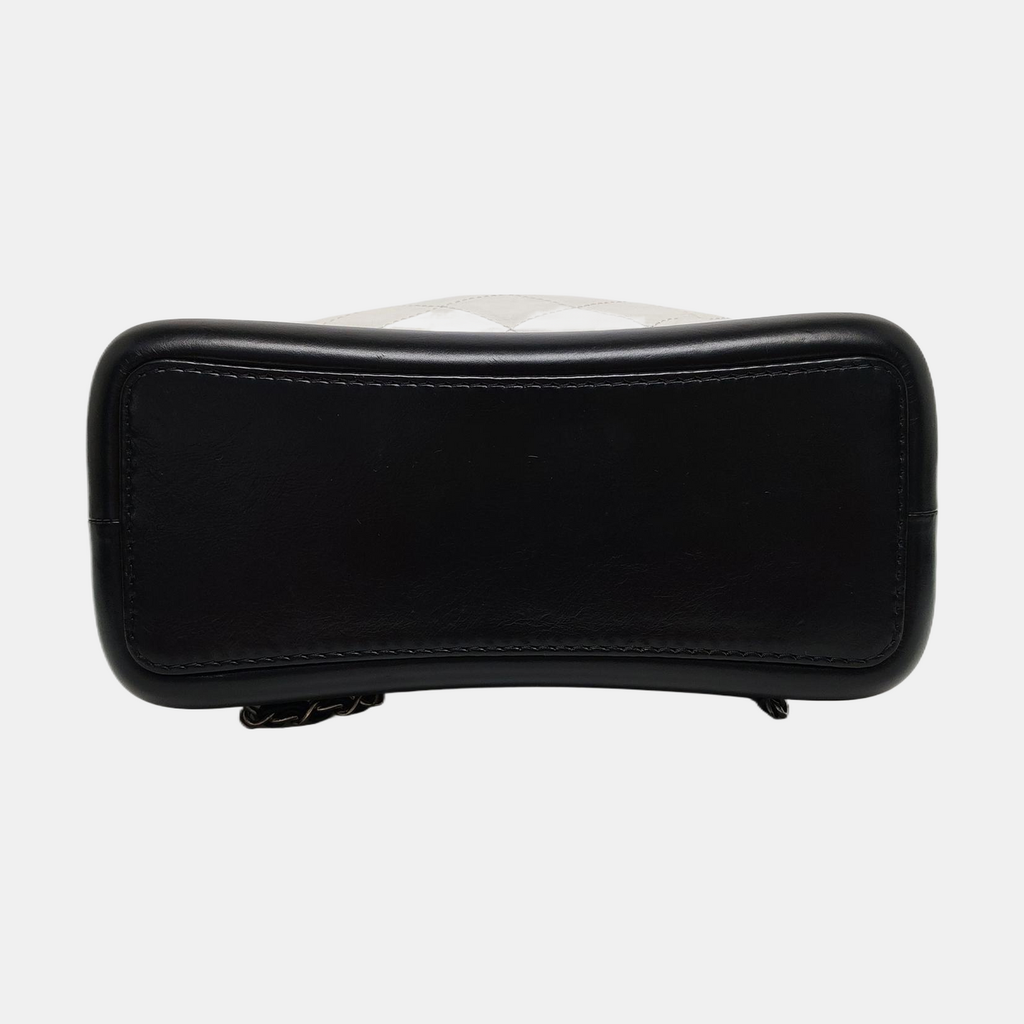 CHANEL GABRIELLE small size white leather quilted Gabrielle bag, backpack with gold ruthenium hardware and 24 chain links-(SKU)-968674094