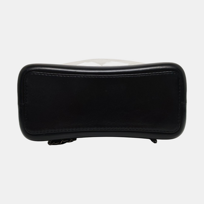 CHANEL GABRIELLE small size white leather quilted Gabrielle bag, backpack with gold ruthenium hardware and 24 chain links-(SKU)-968674094