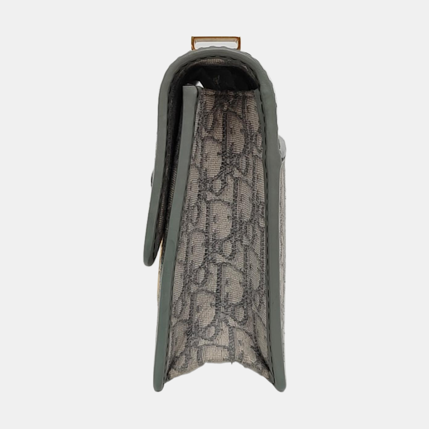 DIOR 30 Montaigne Light Gray Canvas Monogram Embroidered Montaigne Bag Crossbody Shoulder Bag Gold Hardware Removable Strap-(SKU)-968741552