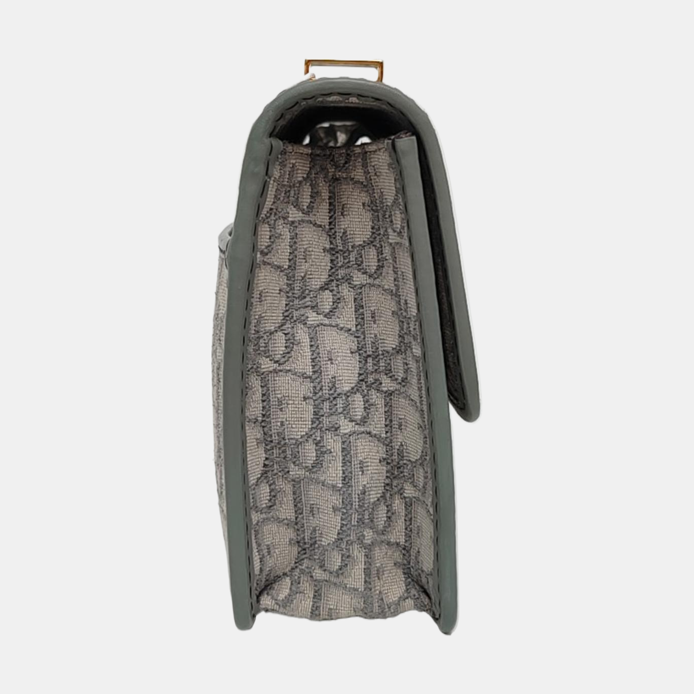 DIOR 30 Montaigne Light Gray Canvas Monogram Embroidered Montaigne Bag Crossbody Shoulder Bag Gold Hardware Removable Strap-(SKU)-968741552