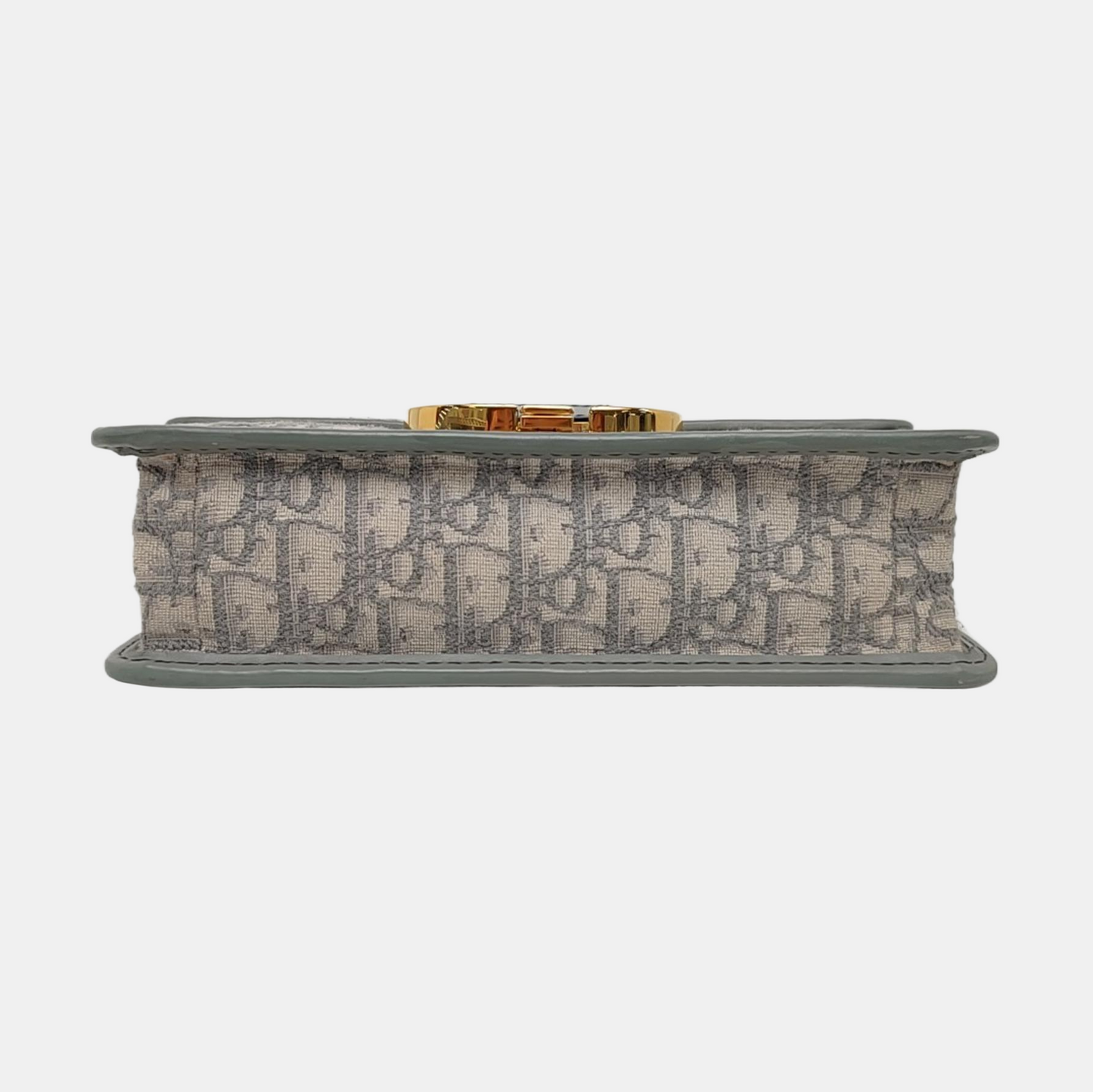 DIOR 30 Montaigne Light Gray Canvas Monogram Embroidered Montaigne Bag Crossbody Shoulder Bag Gold Hardware Removable Strap-(SKU)-968741552