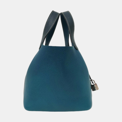 HERMÈS Picotin Lock 18 Patchwork Clemence Leather Basket Shoulder Bag with Silver Hardware and Y Stamp-(SKU)-963232585