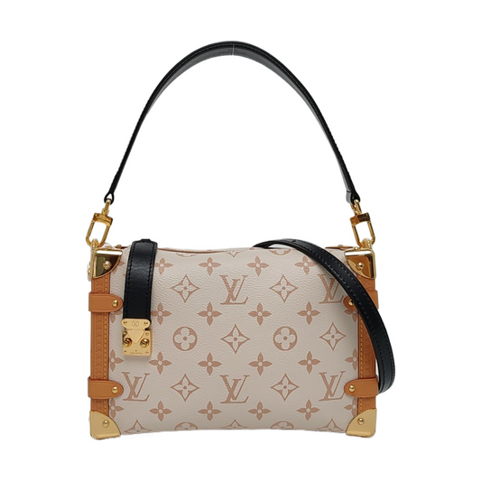 LOUIS VUITTON SOFT TRUNK Medium White Coated Canvas Monogram Soft Trunk Shoulder Bag with Detachable Strap, Gold Hardware-(SKU)-968883980
