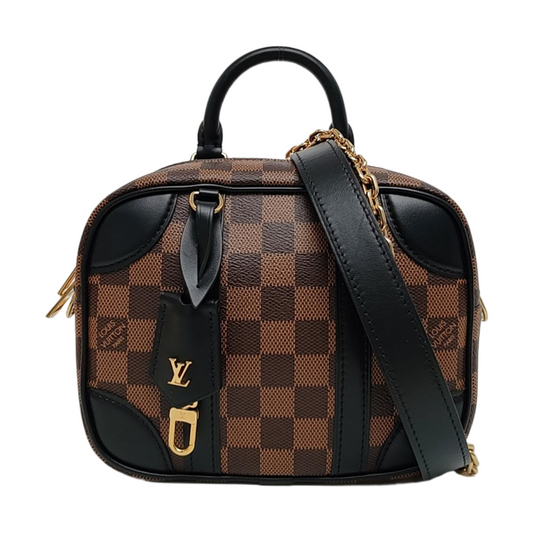 LOUIS VUITTON VALISETTE BB Brown Coated Canvas Checkered Camera Bag Crossbody Bag Removable Strap-(SKU)-968883454
