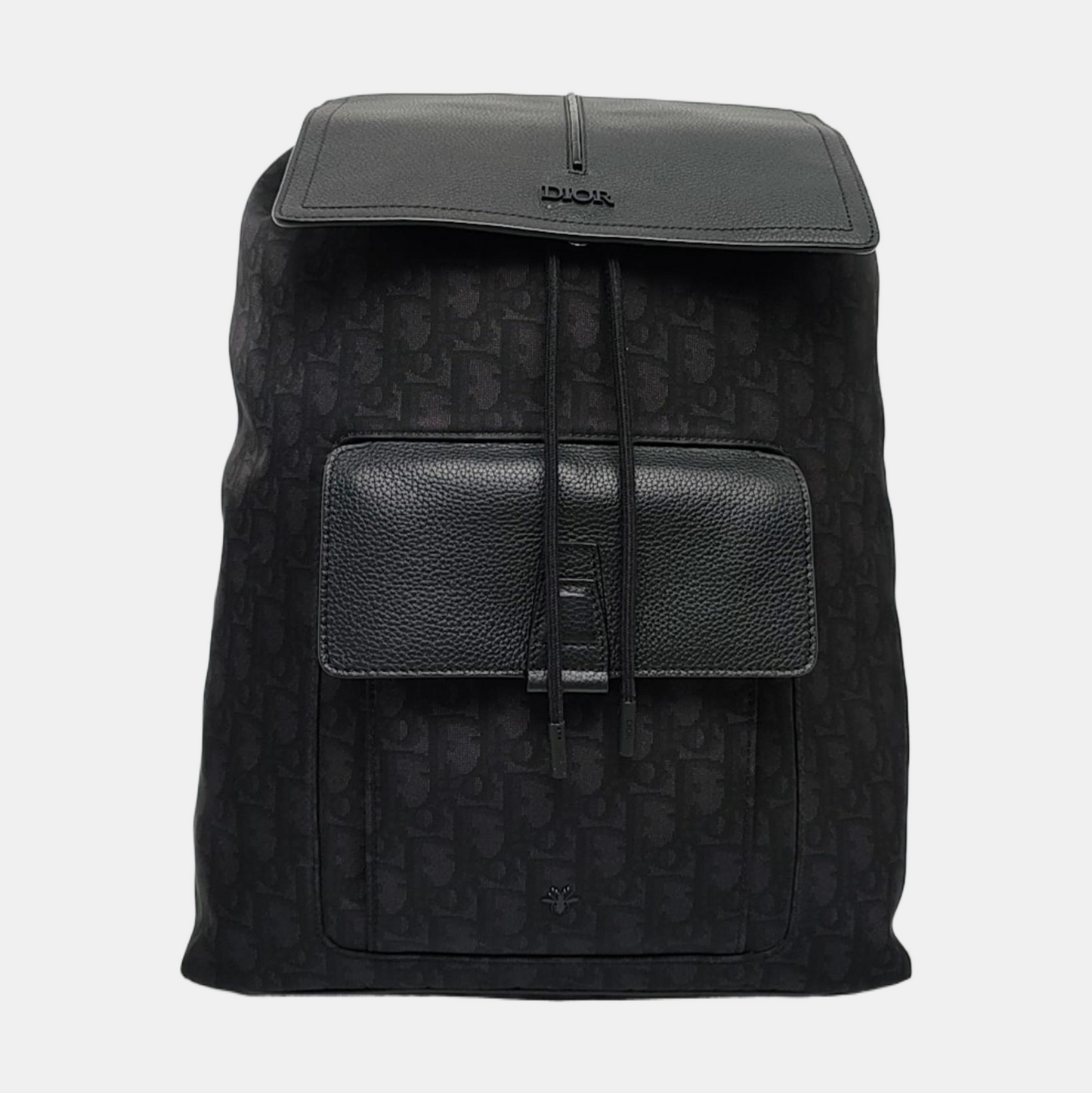 DIOR Motion Black Canvas Monogram Jacquard Backpack Silver Hardware-(SKU)-969019512