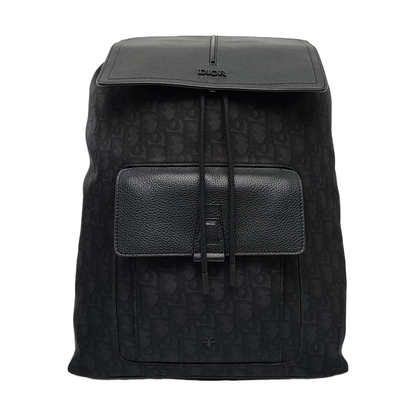 DIOR Motion Black Canvas Monogram Jacquard Backpack Silver Hardware-(SKU)-969019512
