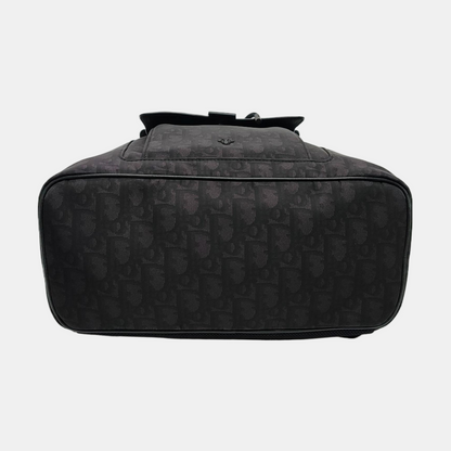 DIOR Motion Black Canvas Monogram Jacquard Backpack Silver Hardware-(SKU)-969019512